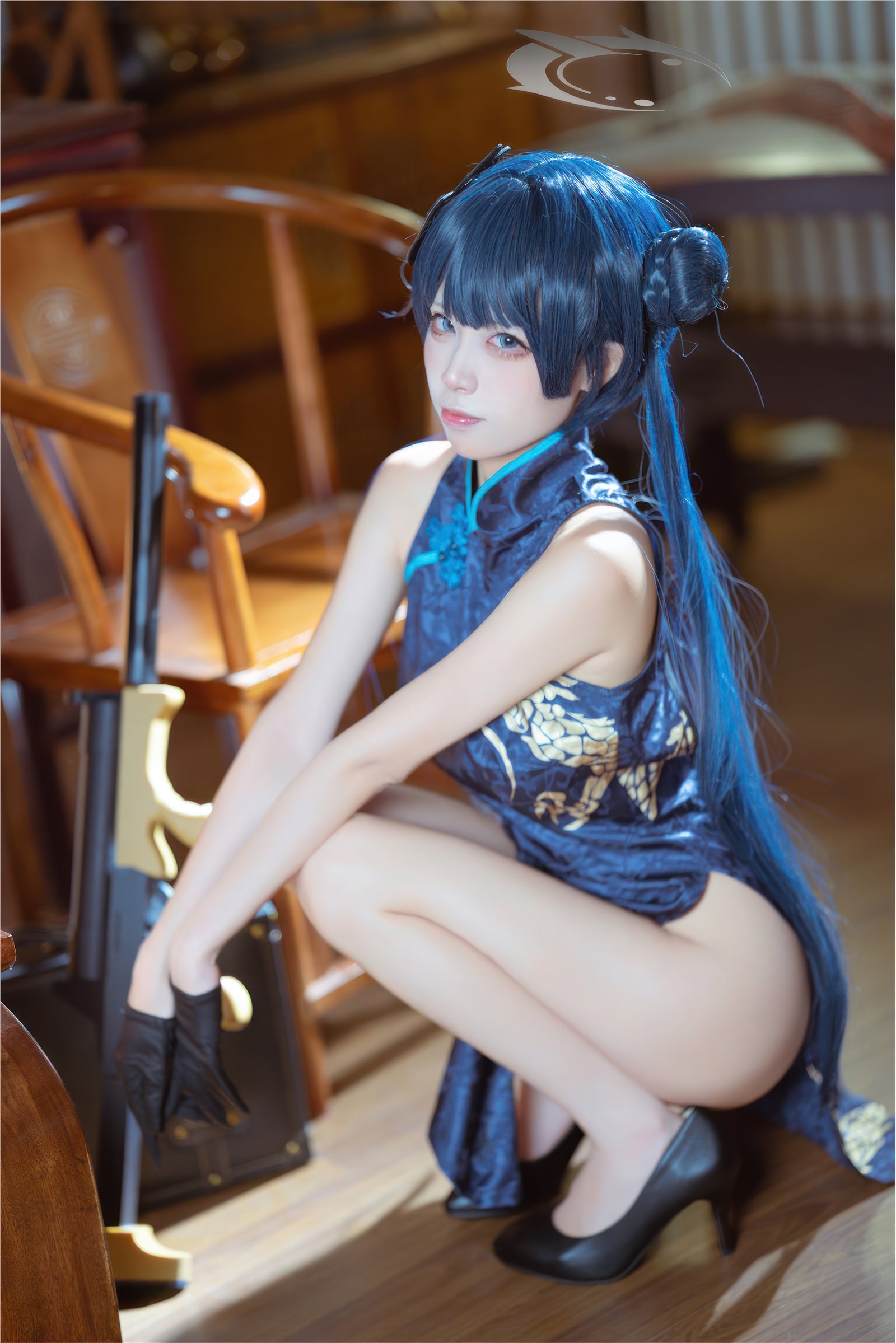 Is it the Three Worlds - NO.031 Blue Archival Concubine Saki Qipao(37)